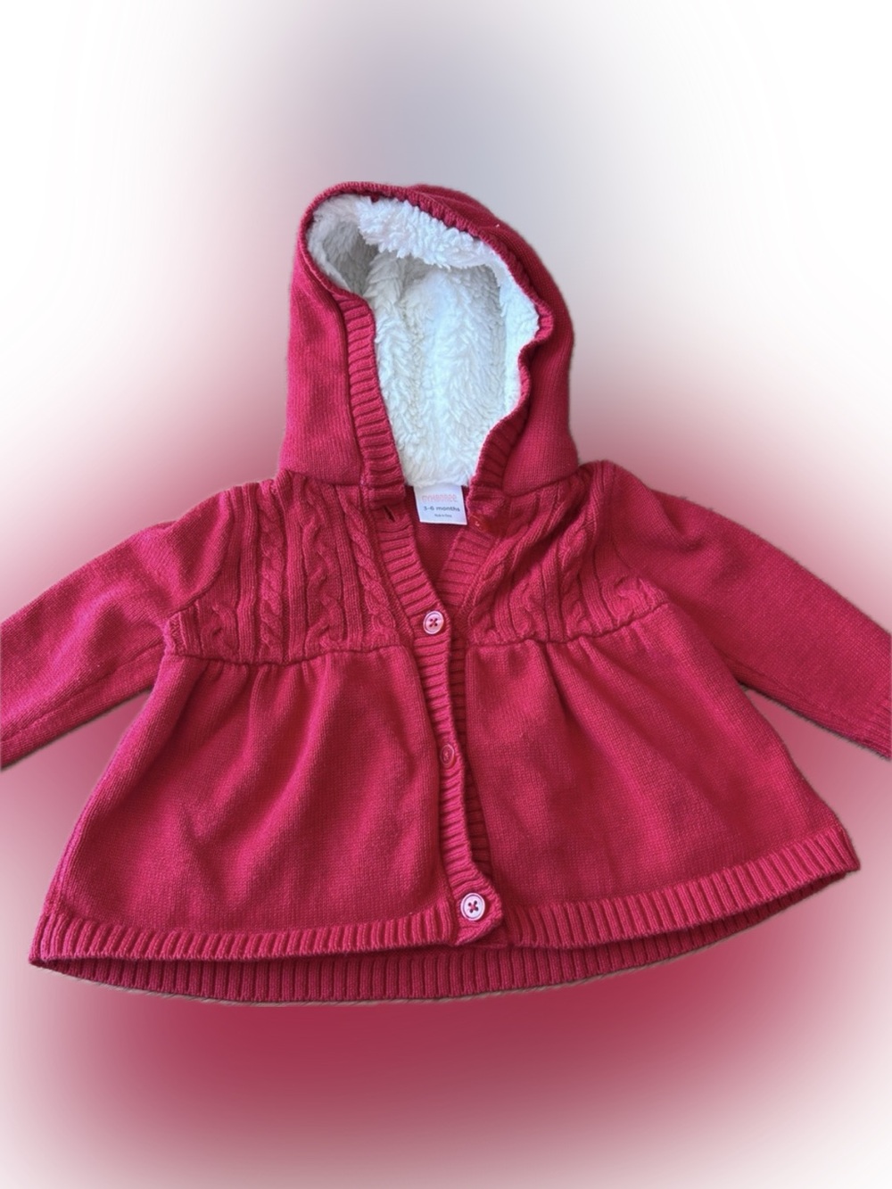 Gymboree Cozy Hooded Baby Cardigan in Red